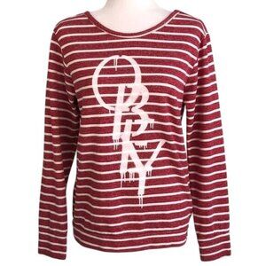 OBEY Red White Stripe Pullover - S